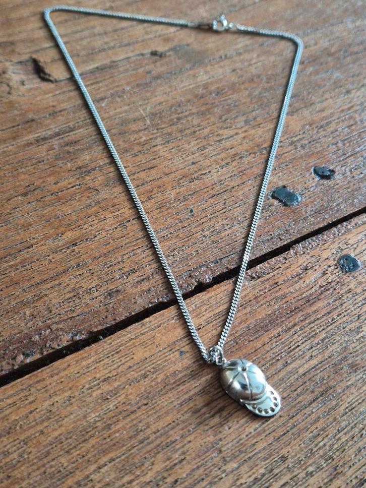 Zilveren kettinkje 122 met honkbalpet 46cm, Sieraden, Tassen en Uiterlijk, Kettingen, Zilver, Zilver, Ophalen of Verzenden