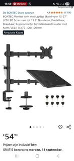 BONTEC Monitor Arm met Laptop Stand, Computers en Software, Laptopstandaarden, Ophalen of Verzenden, Nieuw, BONTEC, In hoogte verstelbaar