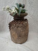 Decoratieve Houten Vaas met Ornamenten, Overige materialen, Gebruikt, Overige kleuren, Ophalen of Verzenden