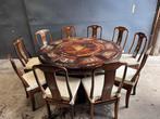 Teab Antieke Chinese Tafel + 10 Stoelen Parelmoer Inlegwerk, Antiek en Kunst, Ophalen