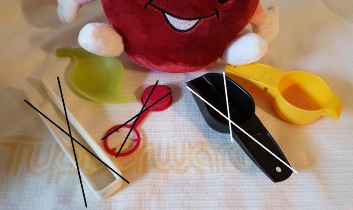 Tup. mini 1: citrussnijder, citruspeller, zeefje, Huis en Inrichting, Keuken | Tupperware, Gebruikt, Overige typen, Ophalen of Verzenden