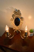 Antieke brons vergulde Franse spiegel lamp cherubijnen., Ophalen, Zo goed als nieuw, Overige materialen, Antiek Louis XIV Rococo Napoleon III Frankrijk