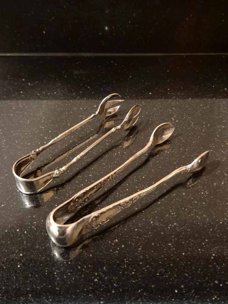 Set antieke suikertangen met sierlijke details, Antiek en Kunst, Antiek | Bestek, Ophalen of Verzenden