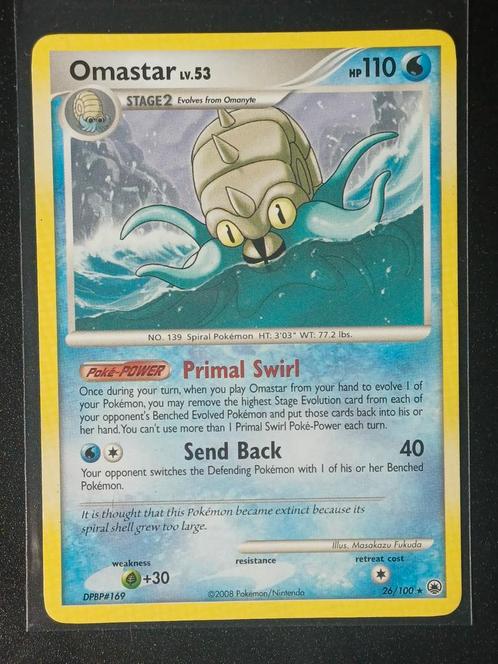 Pokemon Omastar Lv.53 - Majestic Dawn 26/100, Hobby en Vrije tijd, Verzamelkaartspellen | Pokémon, Gebruikt, Losse kaart, Ophalen of Verzenden