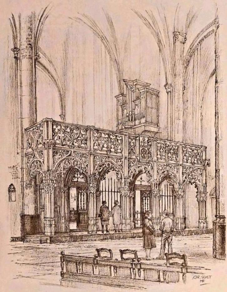 Amersfoort ... Oxaal v/d Sint Joriskerk ..., Antiek en Kunst, Kunst | Tekeningen en Foto's, Ophalen of Verzenden