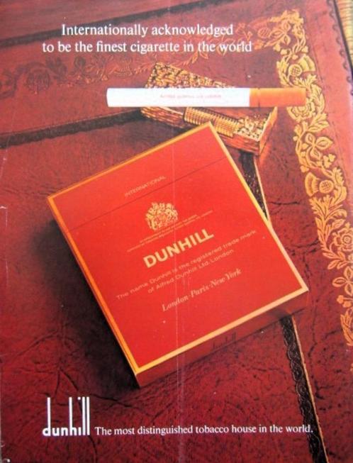 5 vintage advertenties reclames Dunhill sigaretten 71-72 sig, Verzamelen, Rookartikelen, Aanstekers en Luciferdoosjes, Gebruikt