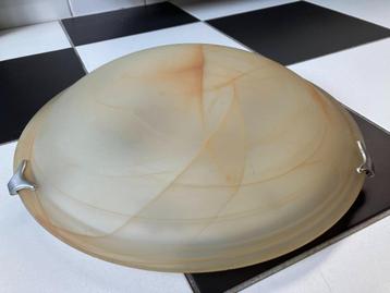Mooie plafonnière plafondlamp met glazen kap 40 cm - z.g.a.n beschikbaar voor biedingen