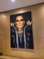 Gouden Vrouw Plexiglas 120x80, Ophalen, 75 tot 100 cm, 75 cm of meer, Print