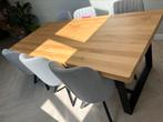Mooie nette eettafel 220x100cm, Ophalen, Eikenhout, 200 cm of meer, 50 tot 100 cm