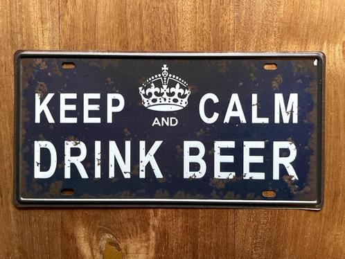 Keep Calm And Drink Beer wandbord (Old Look), Huis en Inrichting, Woonaccessoires | Tekstborden en Spreuken, Nieuw, Ophalen of Verzenden