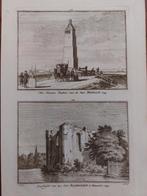 473-474 / Stenen Baken Brielle - slot Ravenstein Heenvliet, Antiek en Kunst, Kunst | Etsen en Gravures, Ophalen of Verzenden