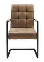 Armstoel Patch stof soft cognac | Webshop, Modern design, Overige kleuren, Nieuw, Ophalen of Verzenden