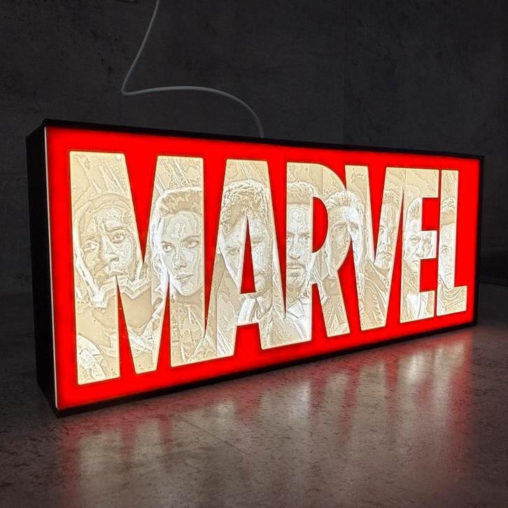 Marvel lithofaan lightbox - 25x11 cm, Huis en Inrichting, Lampen | Overige, Nieuw, Ophalen of Verzenden