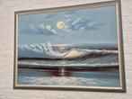 Olieverf schilderij met zee, Schilderij, Ophalen of Verzenden, Zo goed als nieuw