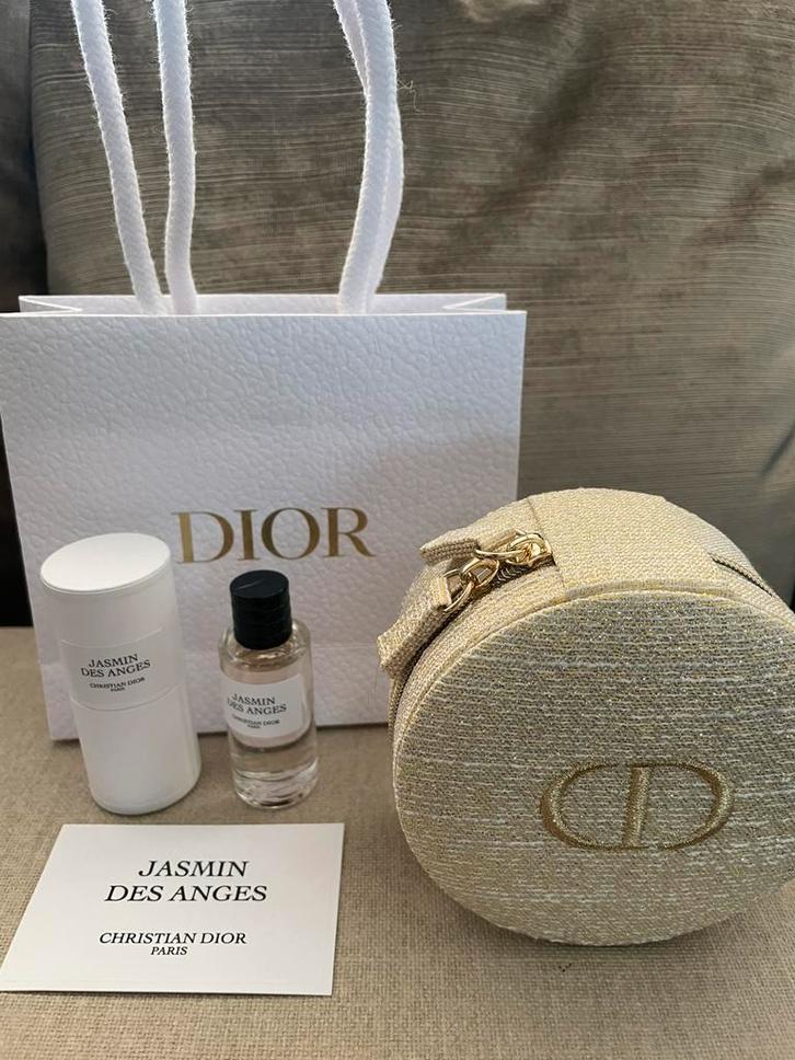 Goudkleurig Dior make up tasje & Jasmin des Anges edp 10 ml, Sieraden, Tassen en Uiterlijk, Uiterlijk | Parfum, Nieuw, Ophalen of Verzenden