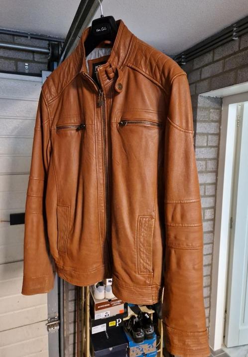 Indicode Germo leren jas, Kleding | Heren, Jassen | Winter, Gedragen, Maat 52/54 (L), Bruin, Ophalen