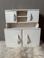 Vintage houten Poppenkeukenkastje vuilwit kastje brocante, Ophalen