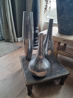 Set van 3 zilverkleurige aluminium vazen, Huis en Inrichting, Woonaccessoires | Vazen, Ophalen, Overige materialen, Gebruikt, Overige kleuren