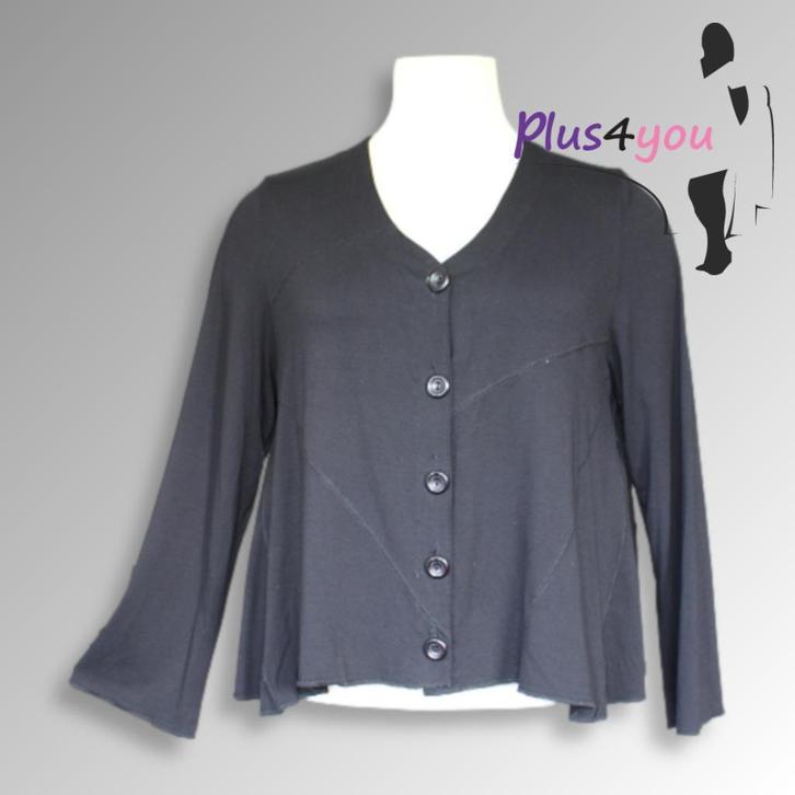 30497 Zgan Zwart vestje X-two mt 1/48  I21, Kleding | Dames, Grote Maten, Zo goed als nieuw, Trui of Vest, Zwart, Ophalen of Verzenden