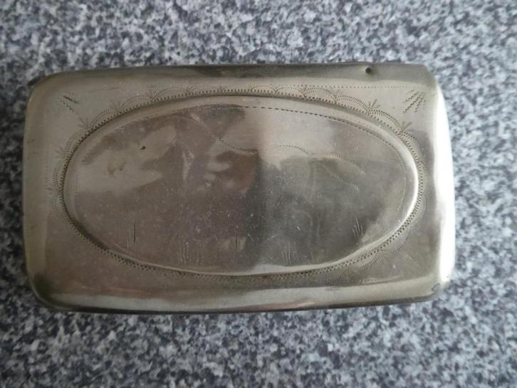 Antieke zilveren tabaksdoos., Antiek en Kunst, Antiek | Goud en Zilver, Zilver, Ophalen of Verzenden