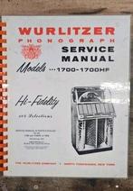 Wurlitzer 1700 Service Manual, Verzamelen, Automaten | Jukeboxen, Ophalen of Verzenden, Zo goed als nieuw, 1950 tot 1960, Wurlitzer