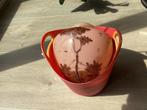 Oude glazen lamp oud roze met bomen, Antiek en Kunst, Antiek | Lampen, Ophalen of Verzenden