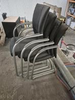 4 stoelen met stoffen bekleding zwart, Ophalen, Gebruikt, Zwart, Vier