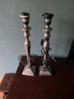 f29–2 zilverkleurige lampen standaard grote fitting  40cm, Ophalen of Verzenden