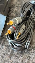 JACK 3.5 MM -> TULP 2 x RCA STEREO AUDIO KABEL 2.5 of 5 M, Ophalen of Verzenden, Zo goed als nieuw, Minder dan 2 meter, Overige kabels