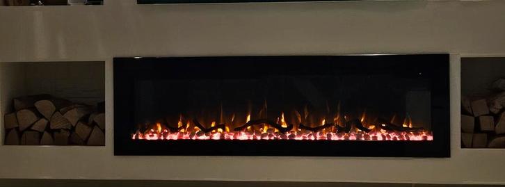 Elektrische inbouwhaard met verwarming 152 cm lang, Huis en Inrichting, Haarden, Zo goed als nieuw, Elektrische haard, Ophalen