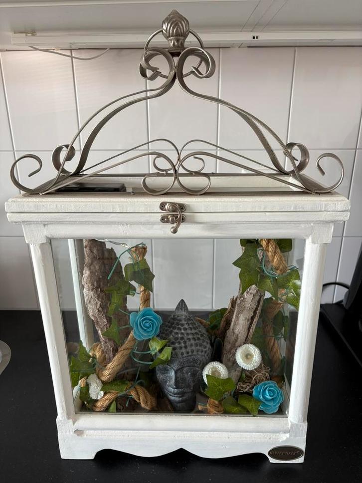 2 Riverdale vitrine kastjes incl Boeddha decoratie en licht, Huis en Inrichting, Kasten | Vitrinekasten, Zo goed als nieuw, Minder dan 100 cm