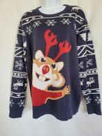 Leuke kersttrui met een hamster mt L merk John Cabot, Maat 52/54 (L), Blauw, ., Ophalen of Verzenden
