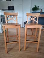 Twee Ikea Ingolf barkrukken, Ophalen, Gebruikt, 60 tot 90 cm, Hout