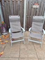 2 Crespo Standenstoelen Licht Grijs, Caravans en Kamperen, Kampeermeubelen, Ophalen, Gebruikt, Campingstoel