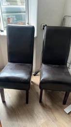 4 leren stoelen gratis af te halen, Ophalen, Gebruikt, Bruin, Leer