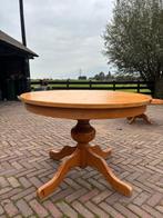 Ronde, uitschuifbare grenen eettafel, Huis en Inrichting, Tafels | Eettafels, Ophalen, Gebruikt, 100 tot 150 cm, Rond