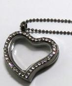 Floating Charm Locket' Black nickelkleur in de vorm Hartje, Marktplaats@koningsieraden.nl, Overige materialen, Zwart, Nieuw