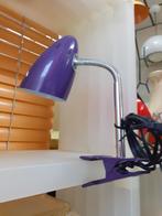spot klemlamp paars metaal 33 cm hoog jaren 70 design retro, Gebruikt, Metaal of Aluminium, ?, Retro vintage jaren 70 design 1970s