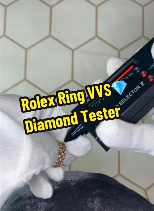14K Rolex Ring VVS Diamonds maat 17(size 7), Sieraden, Tassen en Uiterlijk, Ringen, Zo goed als nieuw, Dame of Heer, 17 tot 18