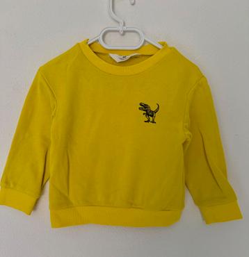 H&M gele dino trui warme sweater dinosaurus hoodie geel 92 beschikbaar voor biedingen