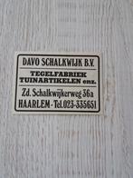 sticker Tegelfabriek Tuinartikelen enz DAVO Schalkwijk B.V., Verzamelen, Ophalen of Verzenden, Zo goed als nieuw, Bedrijf of Vereniging