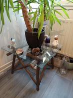 Riviera Maison salontafel glas/hout 60x60, Ophalen, Zo goed als nieuw, Hout