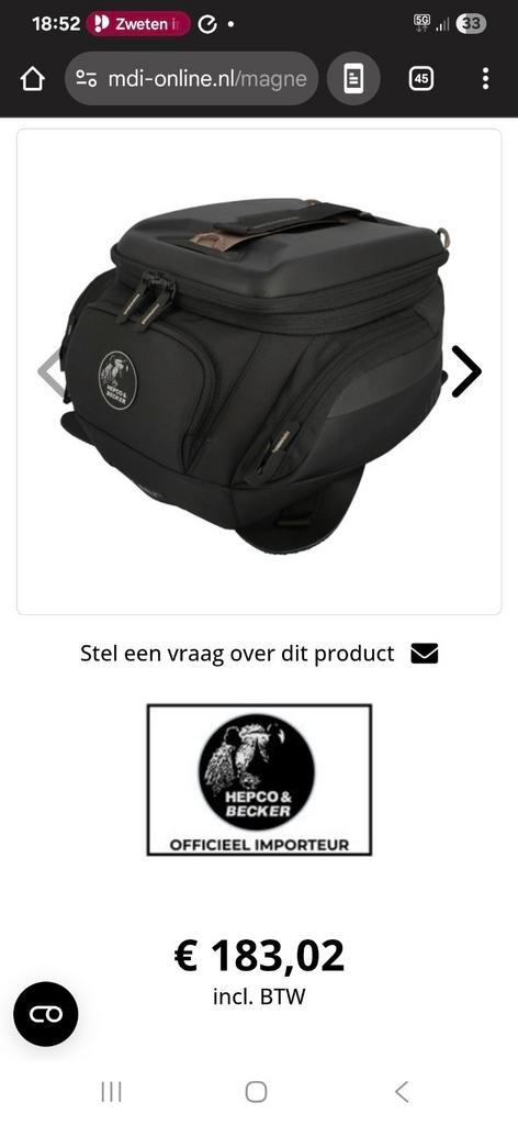 Nieuwe tanktas van Hepco en Becker epic 11 met tankring., Motoren, Accessoires | Koffers en Tassen, Zo goed als nieuw, Ophalen of Verzenden