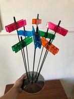 Vintage design kaartenhouder met kleuren knijpers, Ophalen of Verzenden