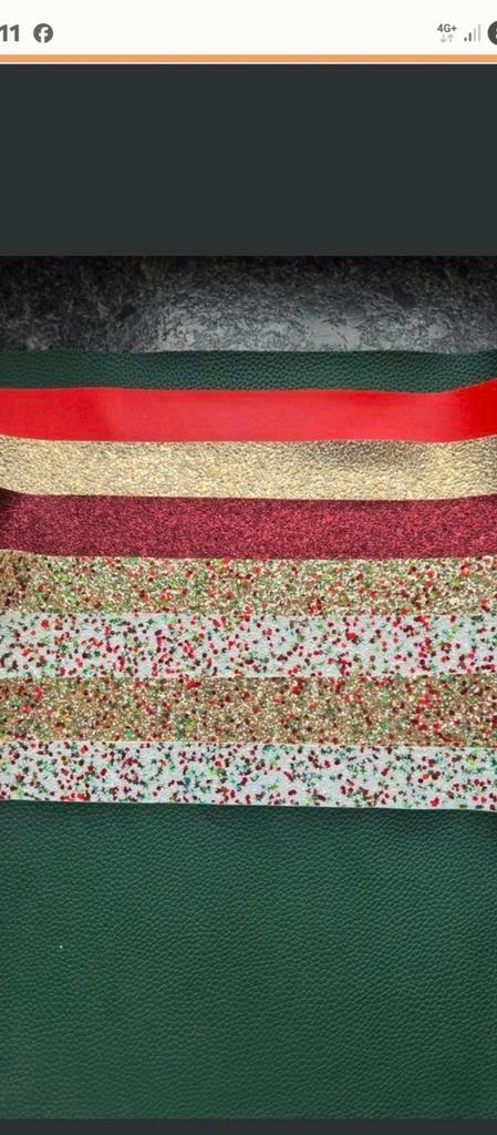 Kerst PU Leer Lapjes - 9 Stuks, Hobby en Vrije tijd, Stoffen en Lappen, Nieuw, Leer of Kunstleer, Rood, Ophalen of Verzenden