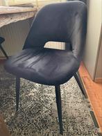 Eetkamerstoelen zwart velvet 4x, Huis en Inrichting, Stoelen, Vier, Ophalen of Verzenden, Zo goed als nieuw, Zwart