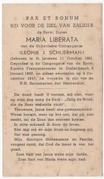 zr. Leonie Schuerman 1887 St. Janssteen + 1947 Oudenbosch, Verzamelen, Bidprentjes en Rouwkaarten, Verzenden