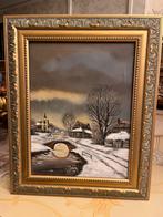 Prachtige olieverf winterlandschap schilderij, Ophalen of Verzenden