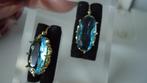 Nieuw goud vergulde oorbellen met licht blauwe stenen, Met kristal, Overige materialen, Hangers, Verzenden