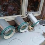 mid century lampen met ice glass, Ophalen of Verzenden, Gebruikt, Metaal of Aluminium